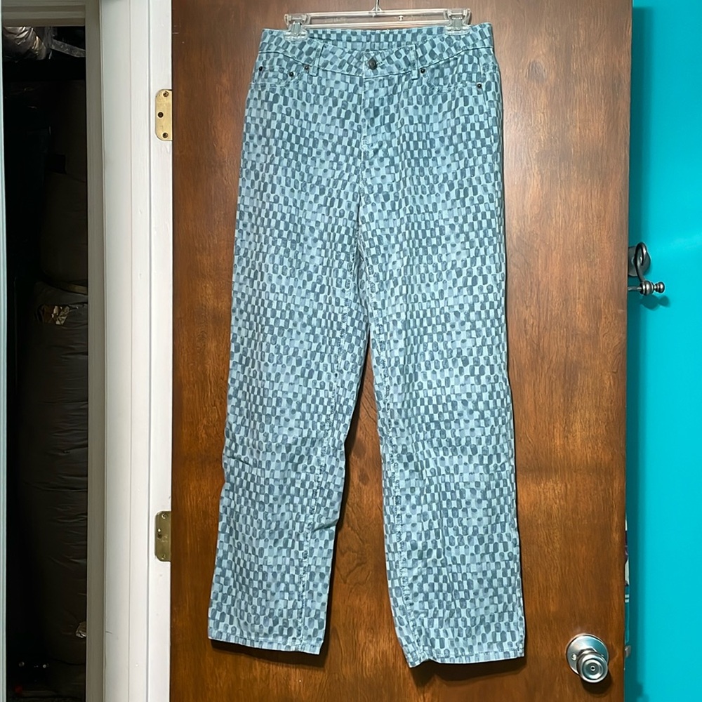 Women’s Size 6 Blue Checkerboard Pants